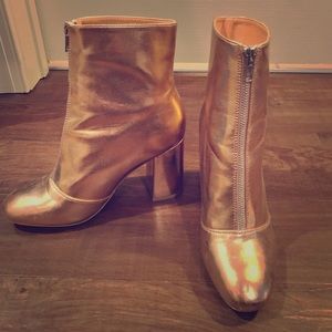 Rose gold dress up booties